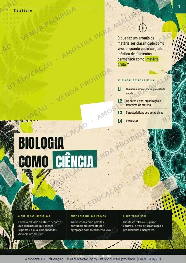 Página de abertura de capítulo do livro de Biologia