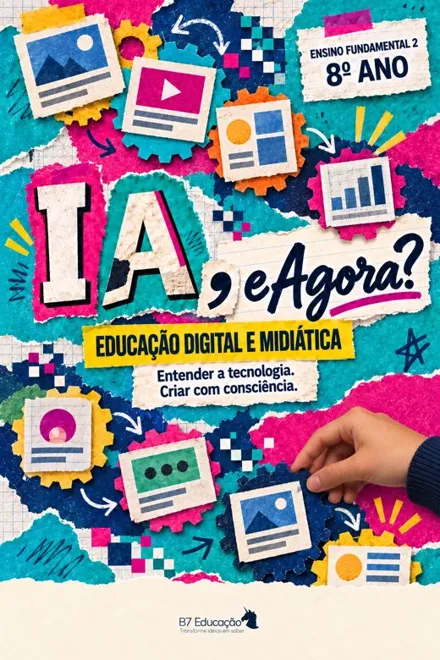 Capa do livro IA, e Agora? · 8º ano